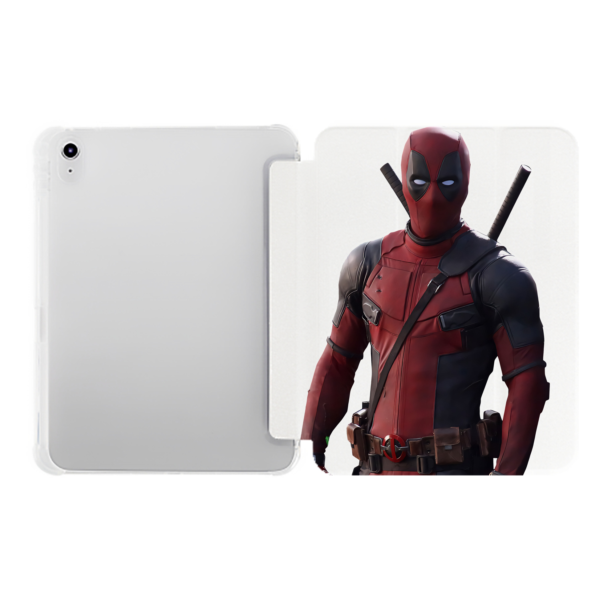 （画像用） Deadpool デッドプール IPad ケース ペン収納付き 三つ折りスタンド PUレザー×シリコン 対応機種9.5/10.5/10.9インチ